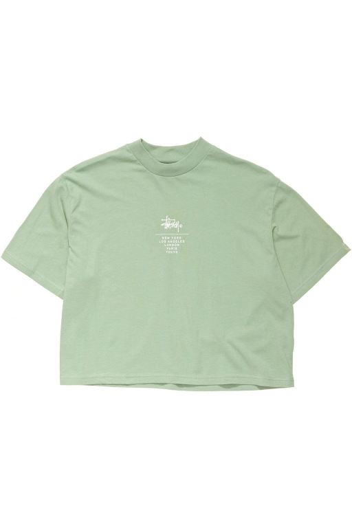 Stussy Womens Copyright Boxy T Shirt Green - PZBEG0952